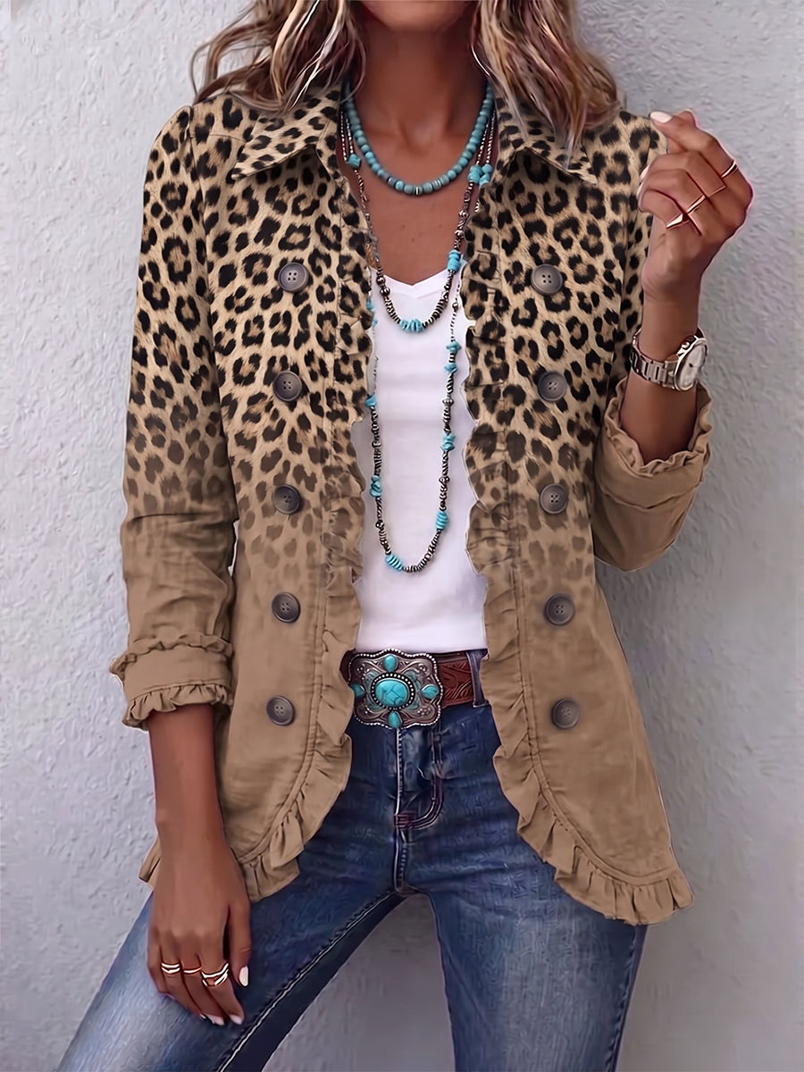 Greta | Giacca Animalier con Volant - Aurella Milano