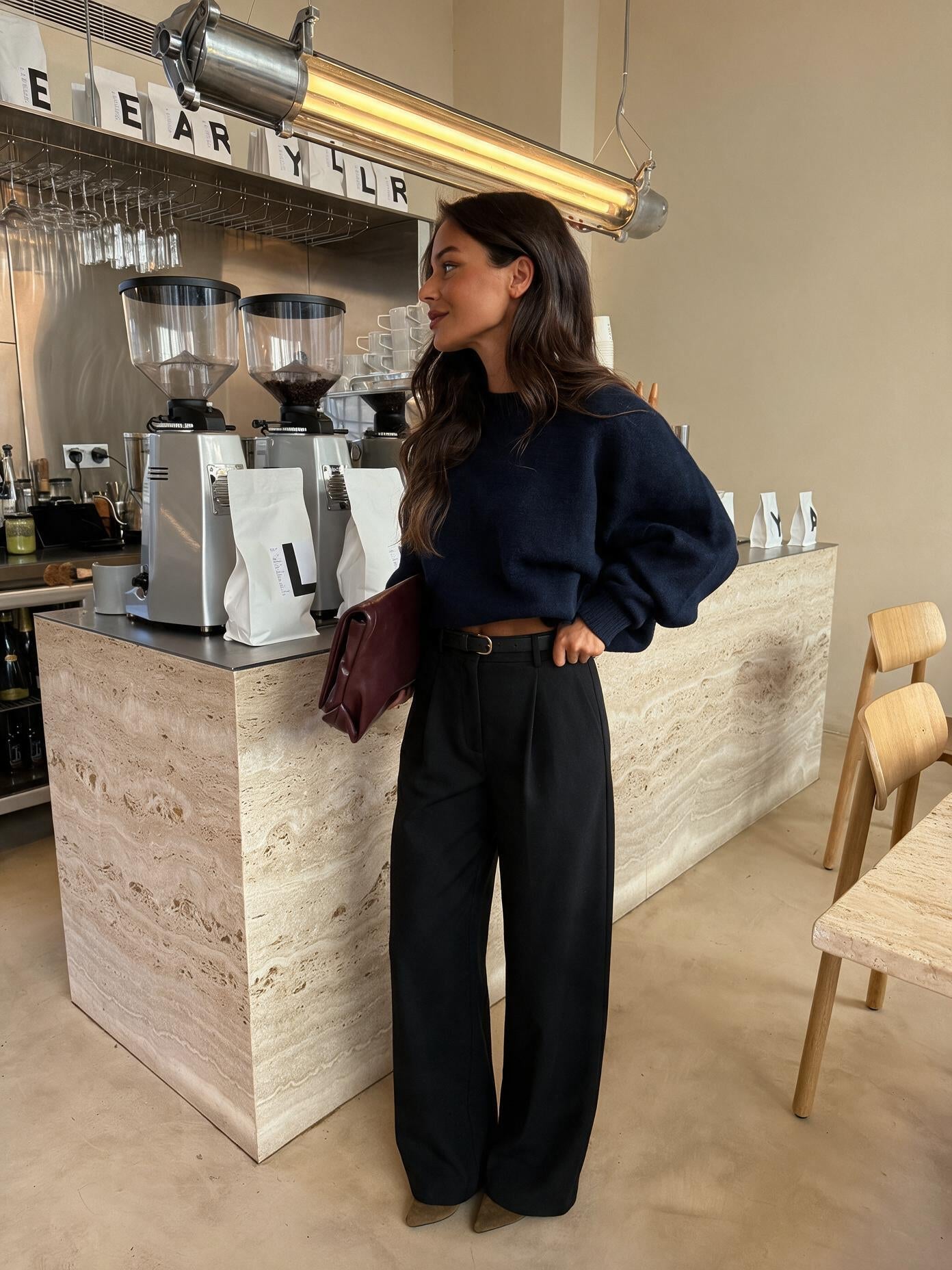 velmara-gen · pantaloni a gamba larga · Nero · frontale · 1