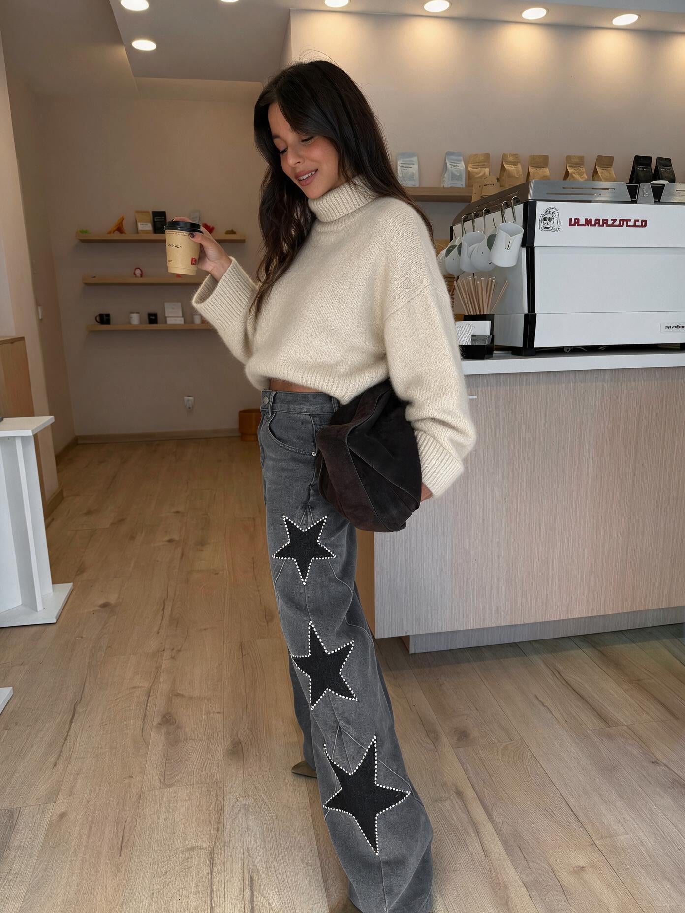 velmara-gen · maglione dolcevita effetto morbido cashmere · Beige · frontale · 1