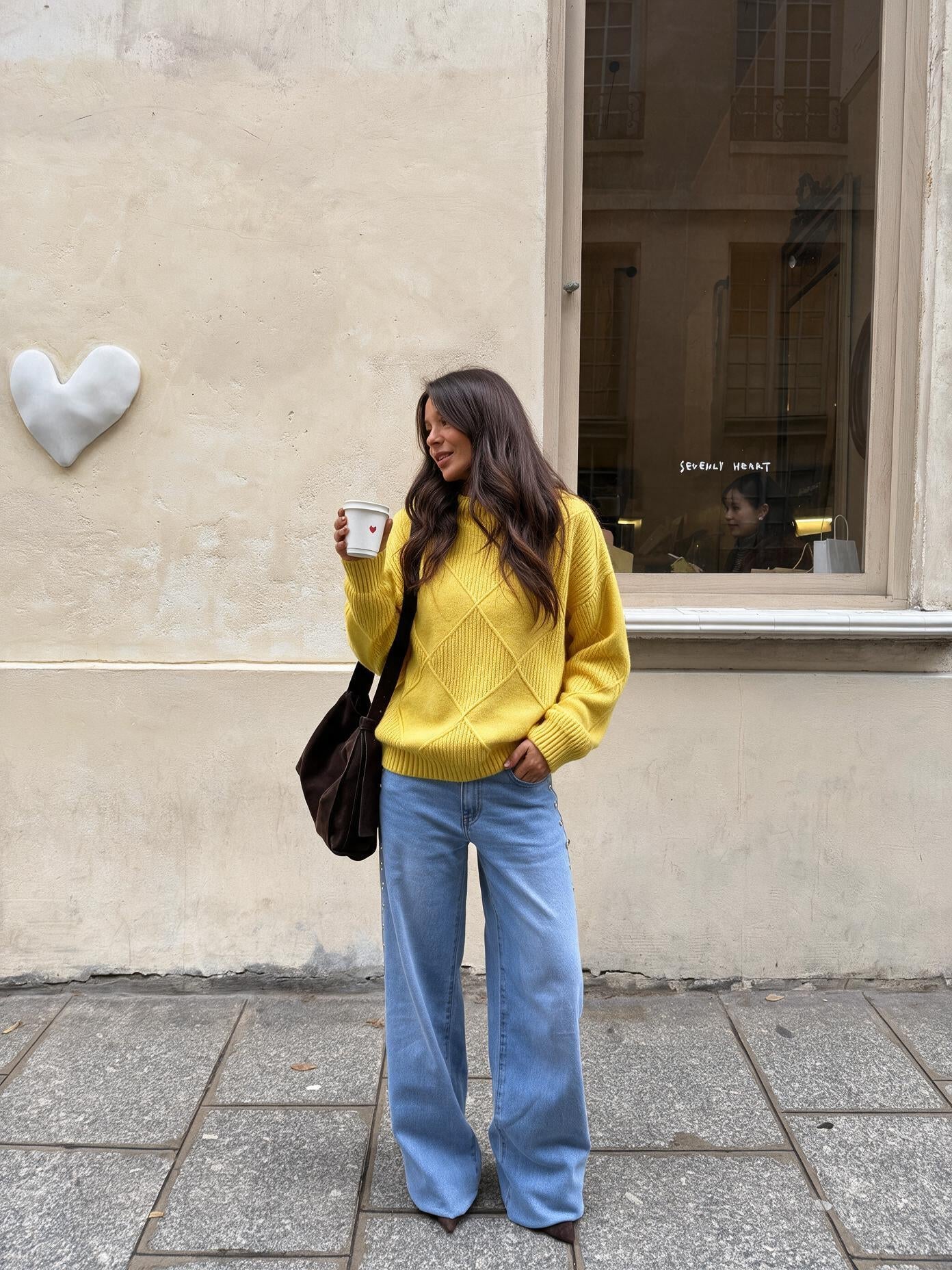 velmara-gen · maglione a collo alto in morbida maglia · Giallo · frontale · 1