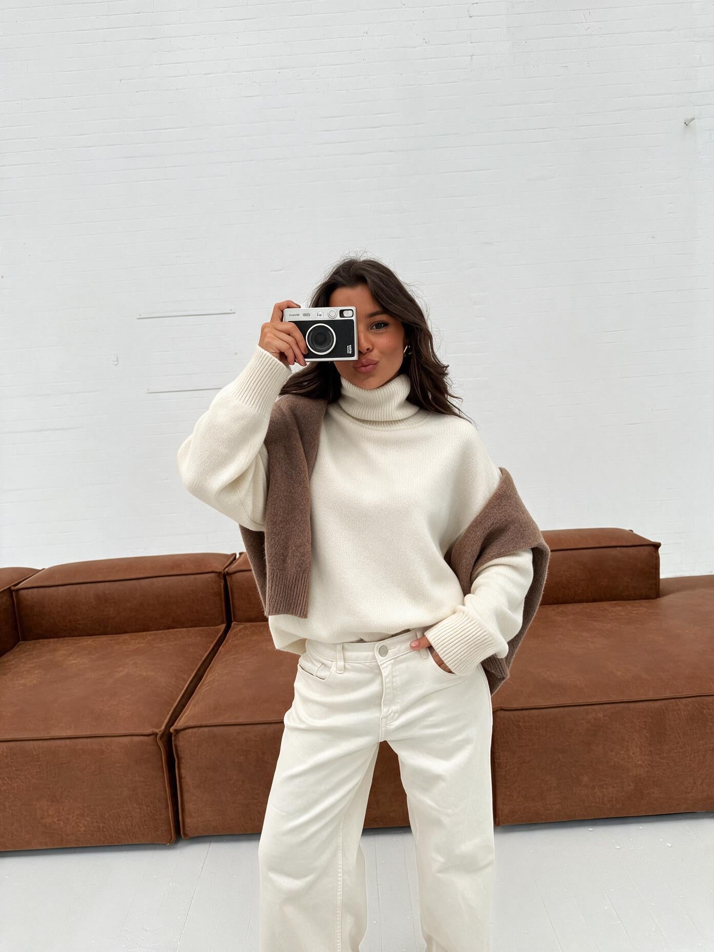 velmara-gen · maglia dolcevita-effetto-cashmere · Bianco · frontale · 1