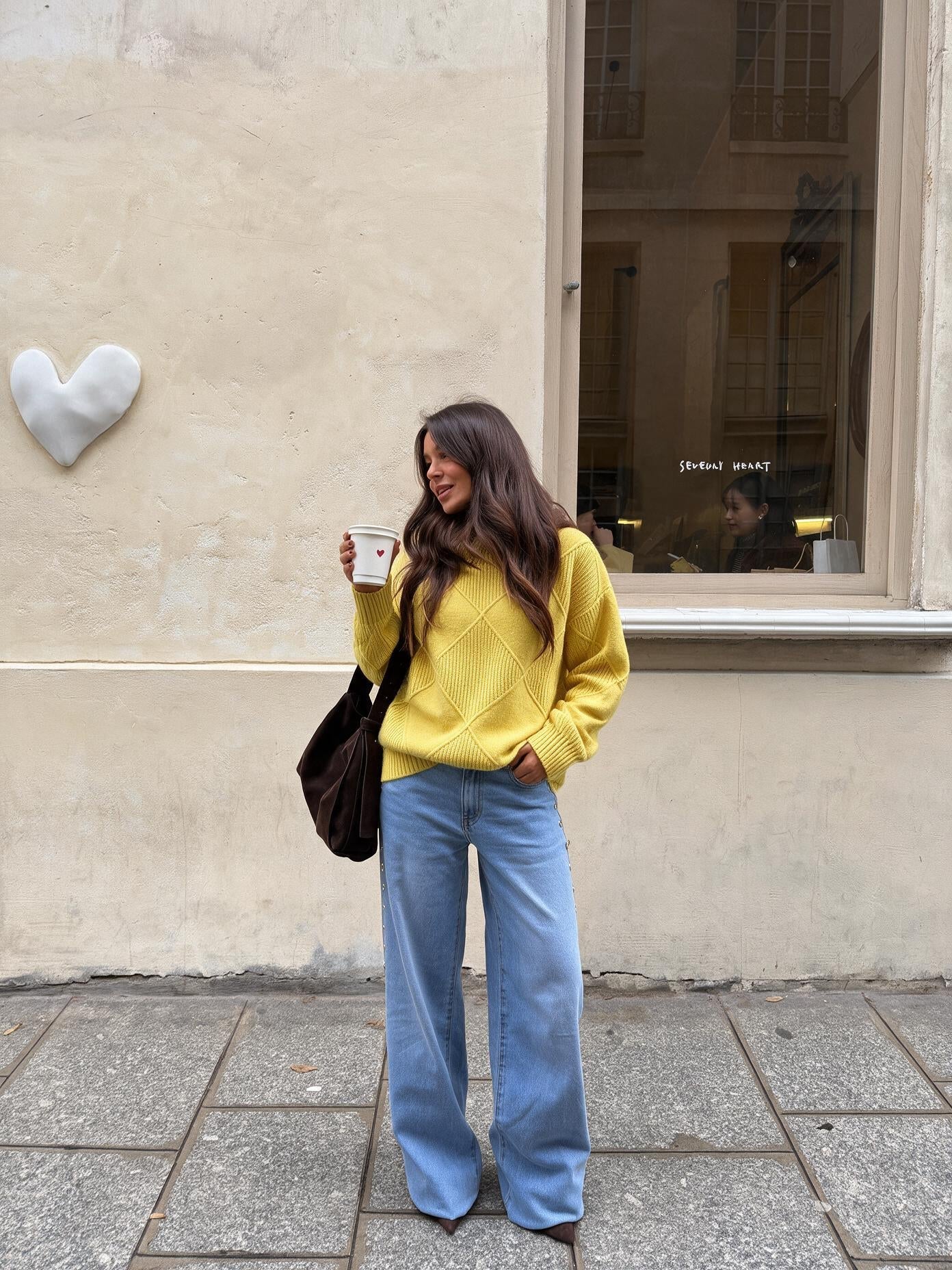 velmara-gen · maglione ampio a maglia spessa · Giallo · frontale · 1