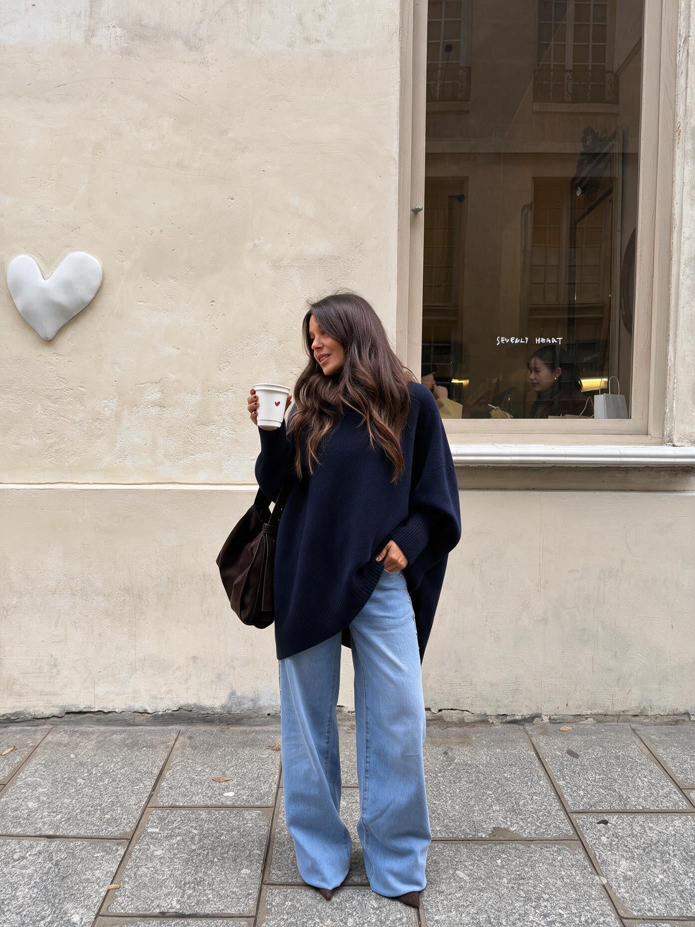 velmara-gen · maglione a maglia morbida dal taglio semplice · Blu navy · frontale · 1