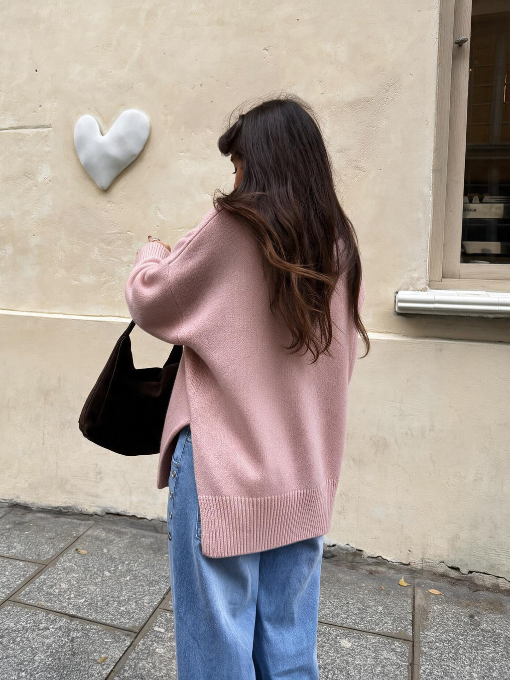 velmara-gen · maglione a maglia morbida dal taglio semplice · Rosa · retro · 3