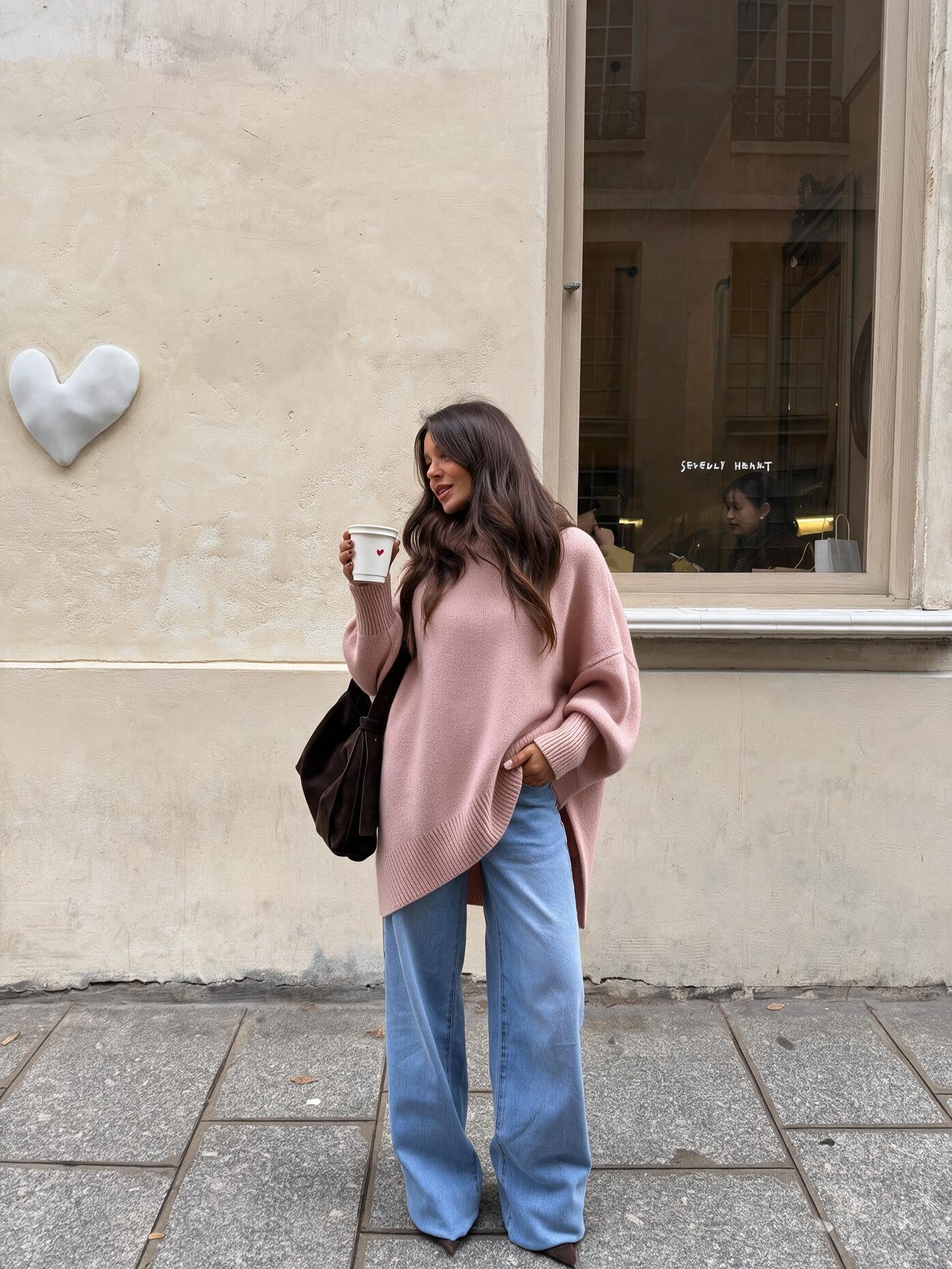 velmara-gen · maglione a maglia morbida dal taglio semplice · Rosa · frontale · 4