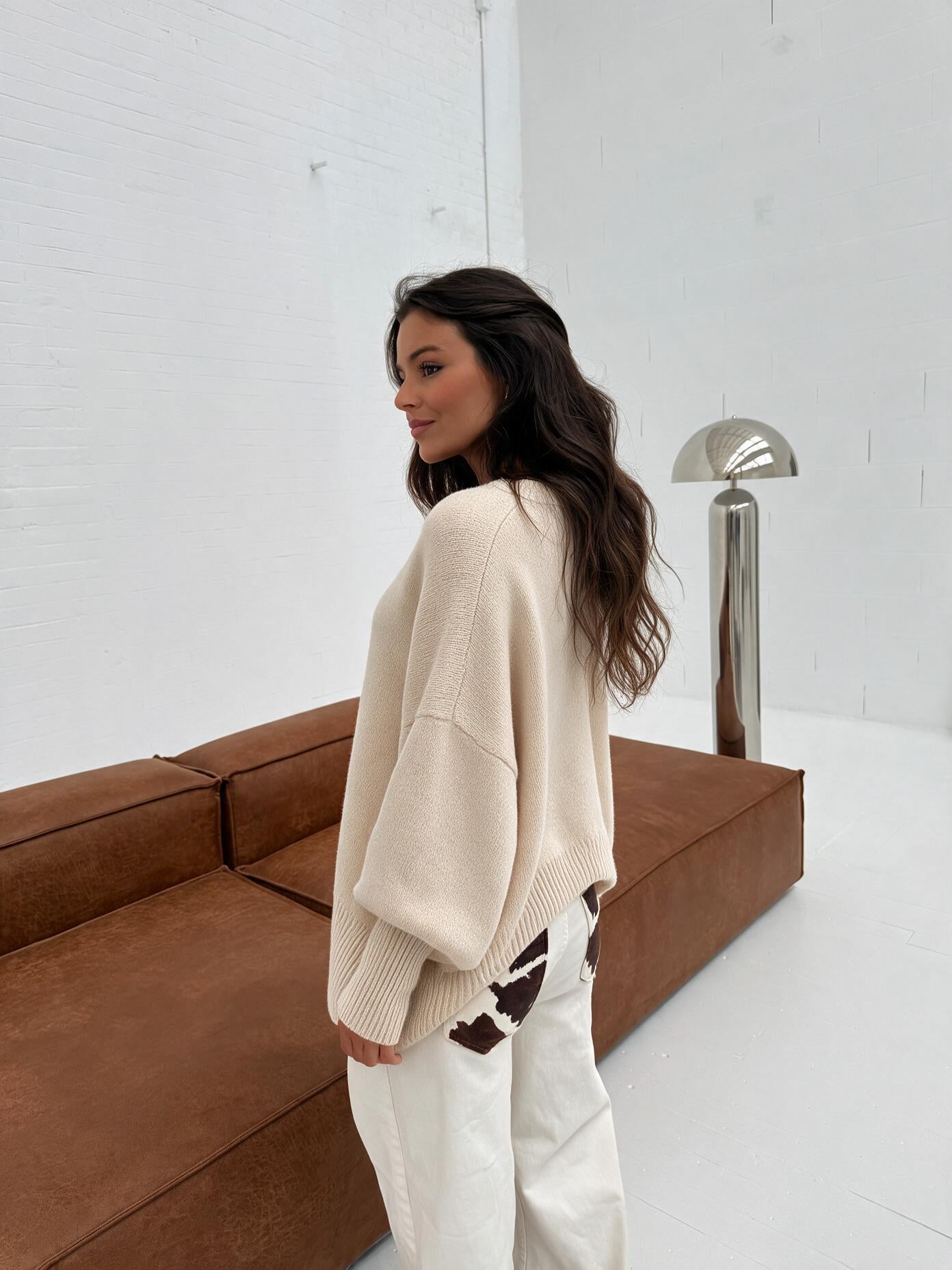velmara-gen · maglione-in-misto-lana ben rifinito · Beige · profilo · 2