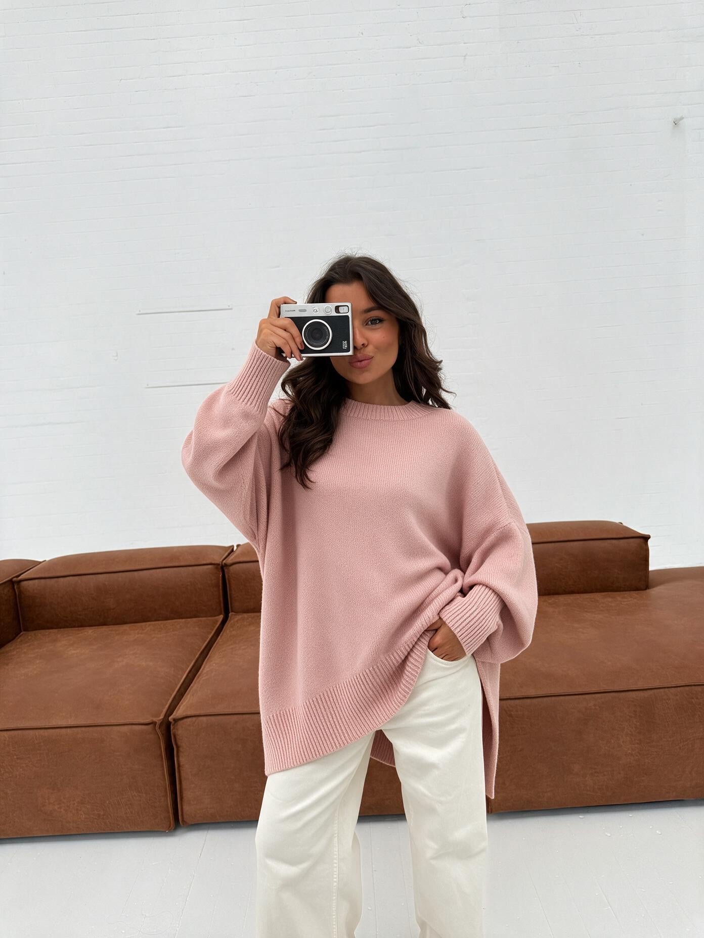 velmara-gen · maglione-in-misto-lana pregiata · Rosa · frontale · 1