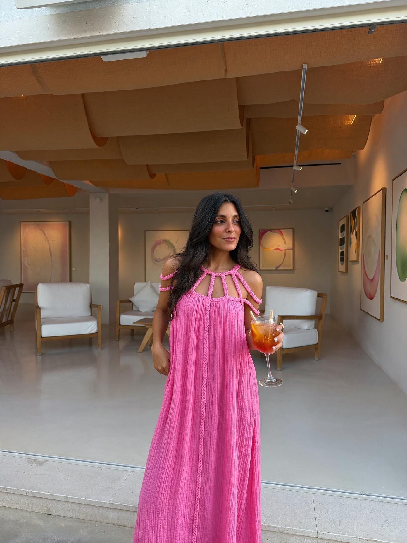 velmara-gen · abito con spalline leggere · Rosa scuro · frontale · 1