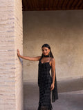 velmara-gen · abito-midi-a-pois-spalline-sottili · unico · frontale · 1