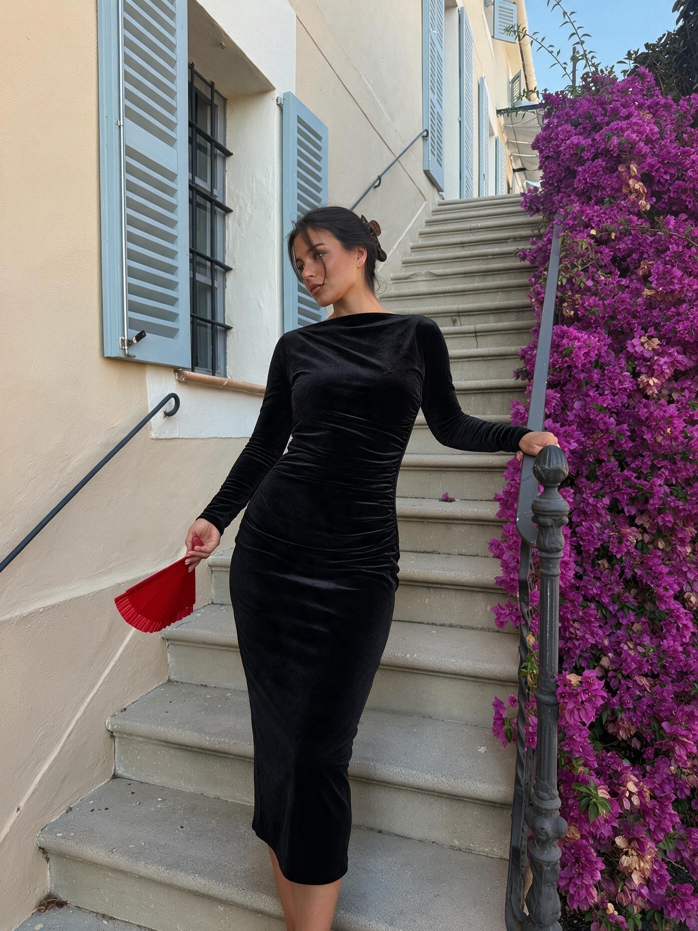 velmara-gen · abito midi-elegante-aderente · Nero · frontale · 1