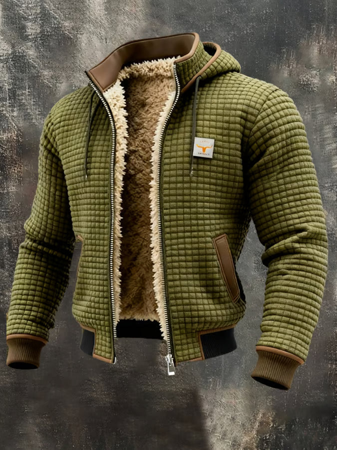 Oscar – Giacca in Maglia a Nido d’Ape con Cappuccio