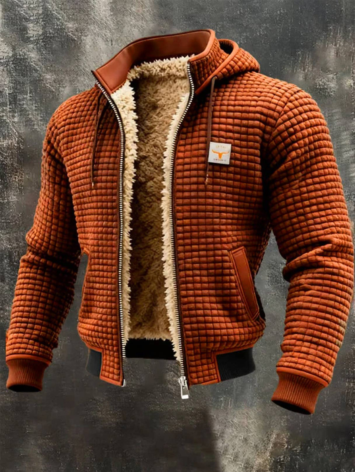 Oscar – Giacca in Maglia a Nido d’Ape con Cappuccio